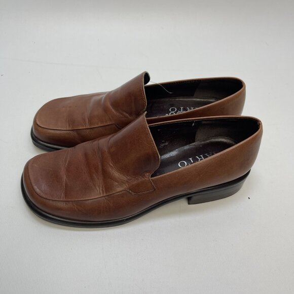 Franco Sarto Shoes Womens 7M Bocca Casual Loafers Comfort Brown Leather Slip On - Picture 4 of 16
